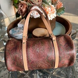 Authentic Etro hand bag brown PVC